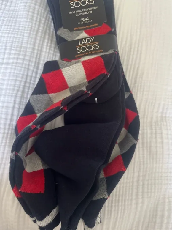 Kniestrümpfe Socken Kariert Gr. 39/42 neu