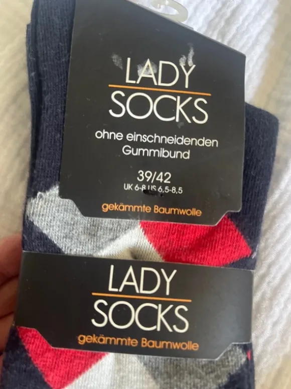 Kniestrümpfe Socken Kariert Gr. 39/42 neu