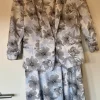 Kombi: Kleid & Blazer 3/4 Arm, hellblau/grau, Gr.44, Business Look