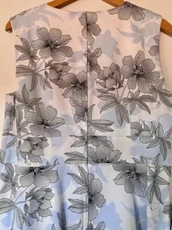 Kombi: Kleid & Blazer 3/4 Arm, hellblau/grau, Gr.44, Business Look