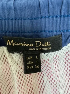 Korte Broek | Zwem Short | Zwembroek Merk massimo Dutti size L Heren Wit-Roze streep met Blauwe band