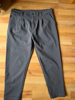 Kultfrau Heelena OG Cropped Hose grau M High Waist Stoffhose elegant