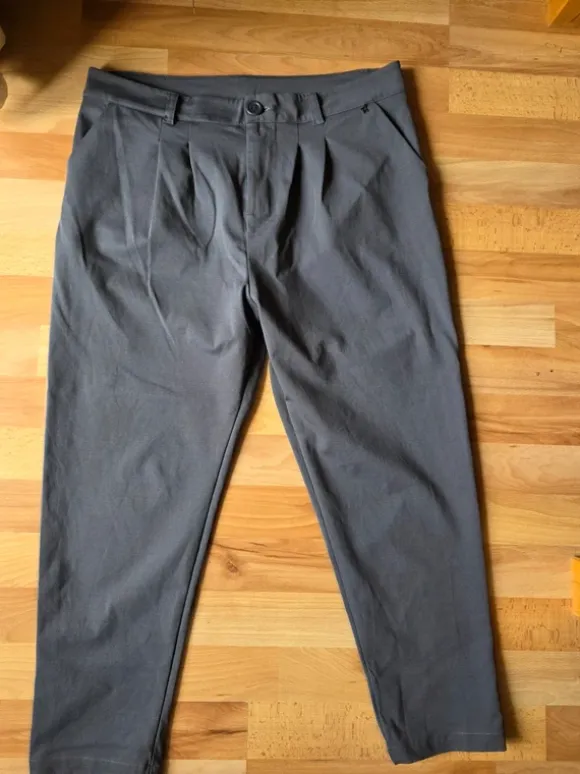 Kultfrau Heelena OG Cropped Hose grau M High Waist Stoffhose elegant