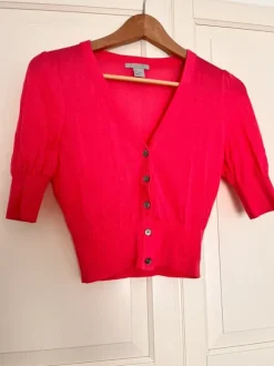 Kurze Strickjacke Jäckchen, pink, Gr. S, H&M