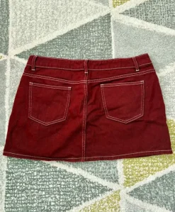 Kurzer Mini Rock NEU dunkelrot burgunderrot L XL mesh y2k vintage sexy