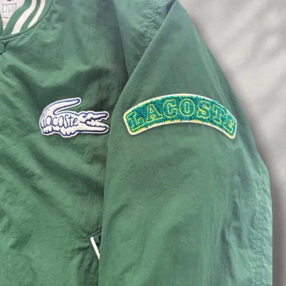 Lacoste Live Bomber Jacket Grün M/L Varsity College Jacke Streetwear