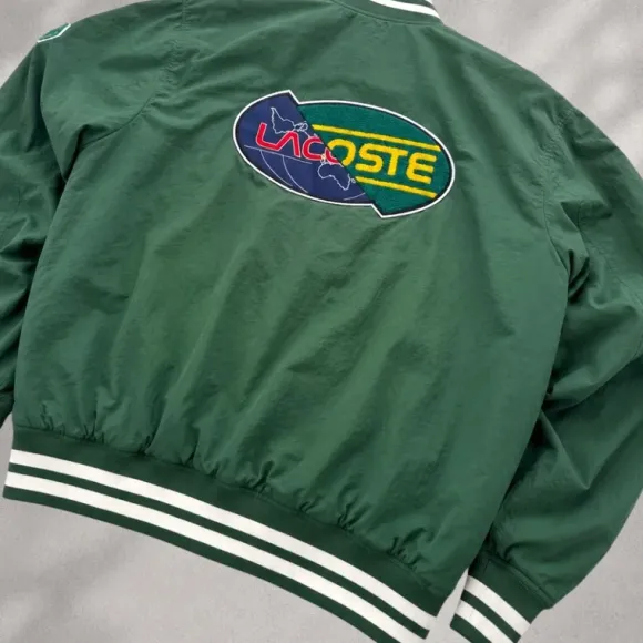 Lacoste Live Bomber Jacket Grün M/L Varsity College Jacke Streetwear