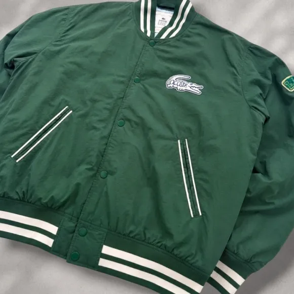 Lacoste Live Bomber Jacket Grün M/L Varsity College Jacke Streetwear