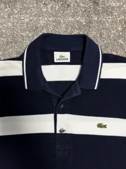 Lacoste Polo Gestreift Classic Größe S Dunkelblau Weiß
