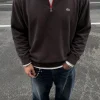 Lacoste Quarter Zip Sweatshirt Braun Vintage Quarter Shop