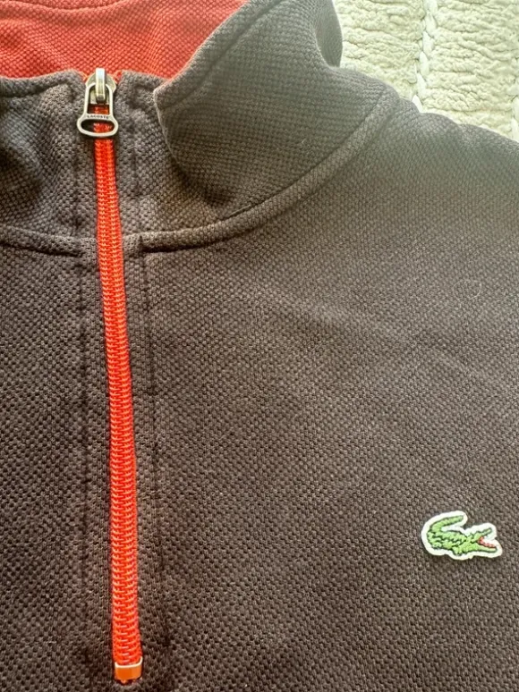 Lacoste Quarter Zip Sweatshirt Braun Vintage Quarter Shop