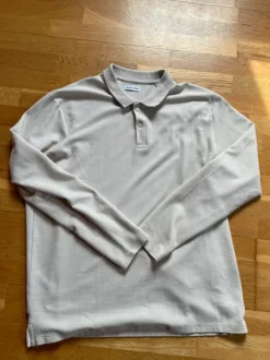 Langarm Poloshirt Beige
