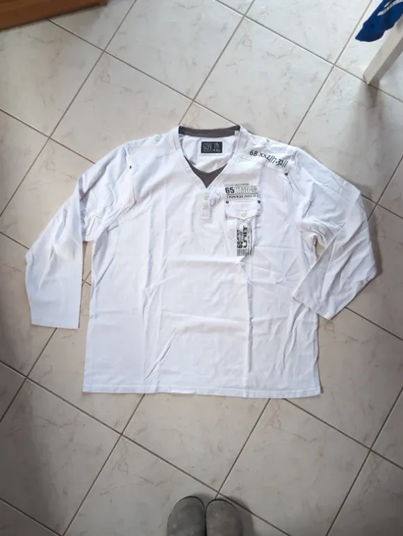 Langarmshirt weiß 4XL