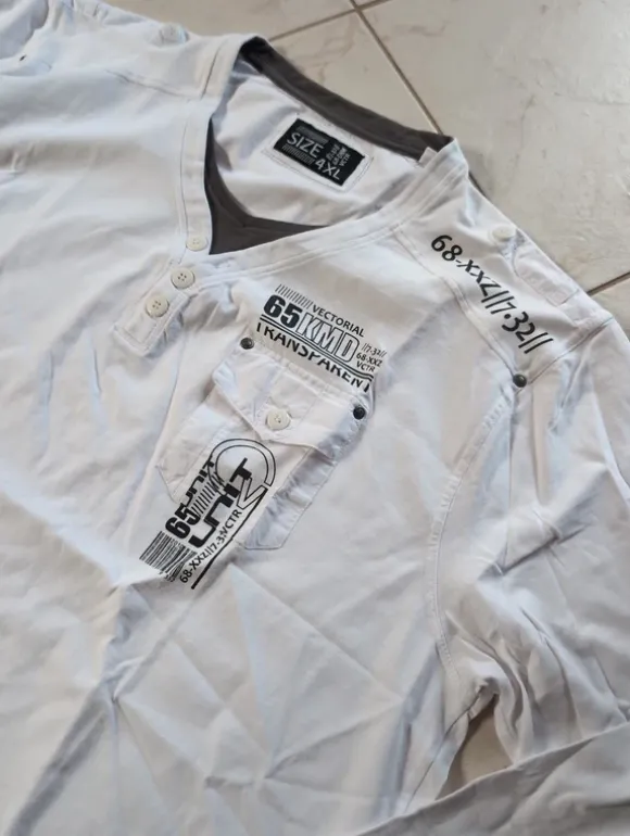 Langarmshirt weiß 4XL