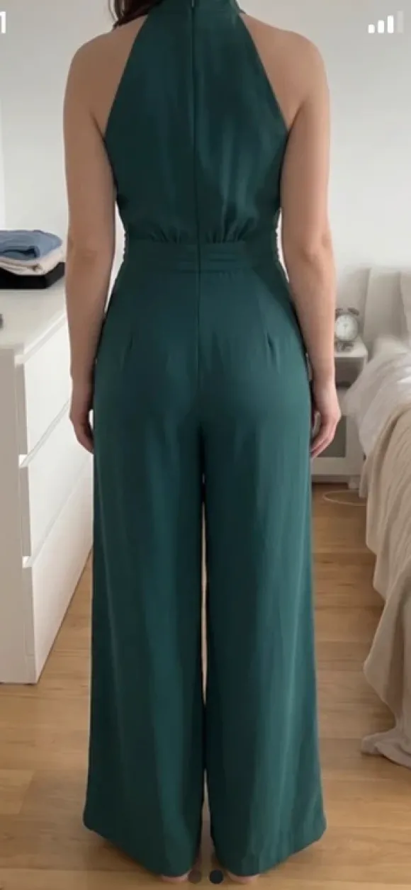Lange groene jumpsuite