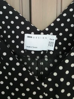 Lange jurk met polkadot stippen maat 52 54
