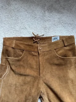 Lange Trachtenlederhose, hellbraun, Gr. 56/58