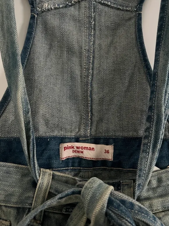 Latzhose Jeans kurz blau denim