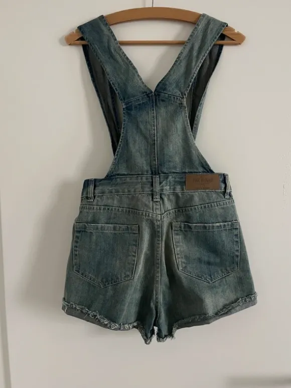 Latzhose Jeans kurz blau denim