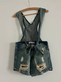 Latzhose Jeans kurz blau denim