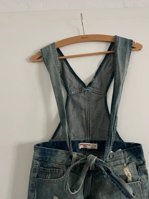 Latzhose Jeans kurz blau denim