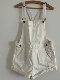 Latzhose Shorts kurz weiß/creme