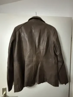 Leder Blazer in gewaschenes braun