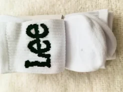 Lee Weiße Crew Socken Herren mit Logo Socken Sport Socken Gr 44-46 3er Packung Neu