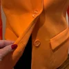 Leuchtender Hosenanzug Orange Gr. 38. Blazer & Hose. Statement Look