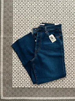 Levi‘s Ribcage Straight Ankle 31/29 dark Navy Blue cut off