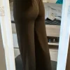 Lockere luftige Stoff hose braun größe M