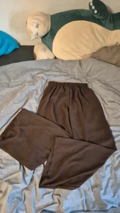 Lockere luftige Stoff hose braun größe M
