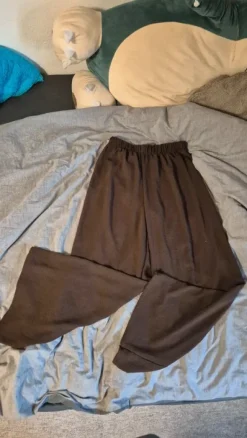 Lockere luftige Stoff hose braun größe M