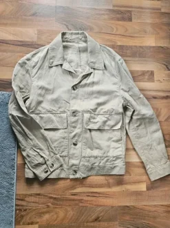 Mango Baumwoll-Leinen-Jacke, beige