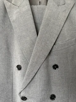Mango Doppelreihiger Anzug Grau Slim Fit Elegant Business Old Money Gr. 50