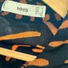 Mango Hemdblusenkleid Midi Langarm Animalprint Schwarz Braun Gr. M