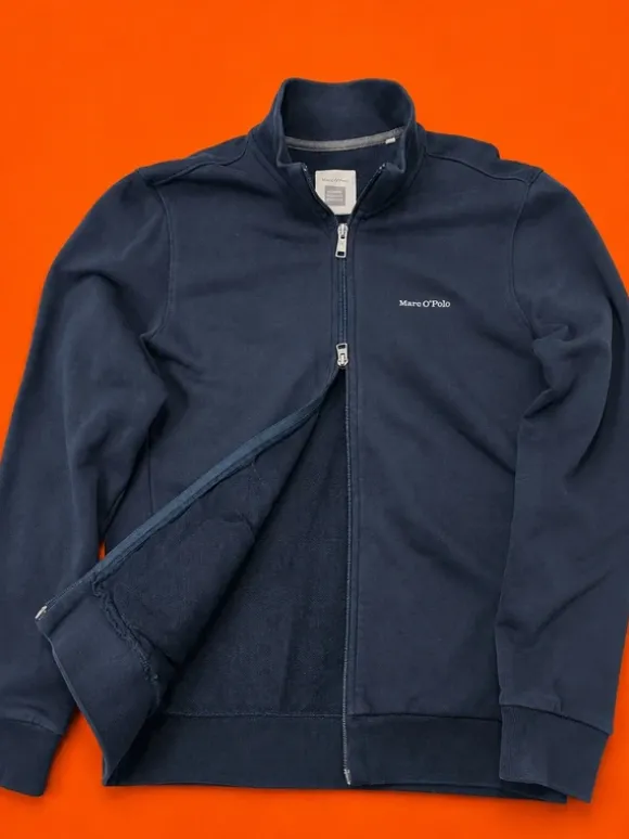 Marc O’Polo Zip Jacket Vintage Navy Blue Full Zip Sweater Tracktop Clean