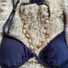 Marineblauer Bikini in Jeansoptik mit Muschel-Details – Sommer-Feeling pur!
