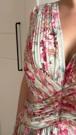 Maxi Kleid, Blumenmuster, elegant für Hochzeitsgast oder ähnliche Veranstaltung