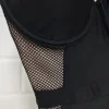 Mesh Badeanzug schwarz mit Cups