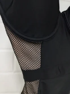 Mesh Badeanzug schwarz mit Cups