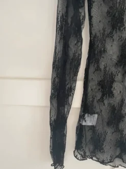 Mesh Oberteil Spitzenshirt M schwarz