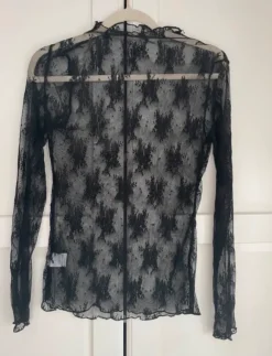 Mesh Oberteil Spitzenshirt M schwarz