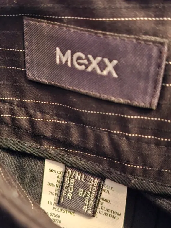 MEXX Anzug Hose Gr. 38 Nadelstreifen schwarz