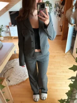 Mexx grauer Hosenanzug mit Nadelstreifen Gr.38
