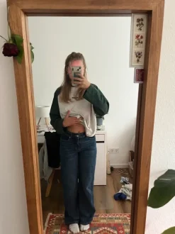 midblue denim jeans wideleg