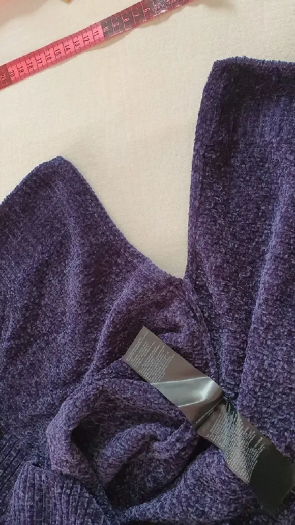 Midi Dress Small Stand-Up Collar Long Sleeves Super Soft Chenille 50-52 (4143)
