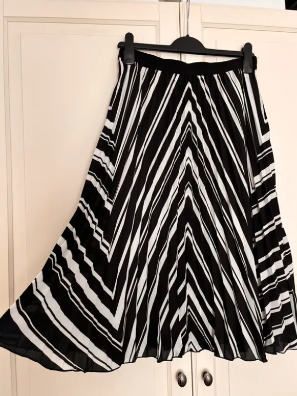 Midirock, schwarz weiß, H&M, Gr. 42