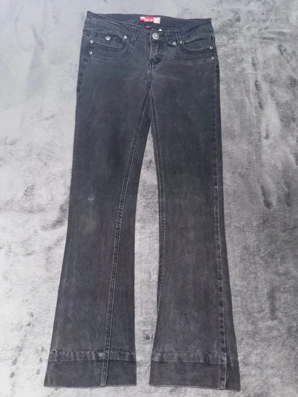 Miss Me Style Jeans Schwarz – Studded Flared | Y2K | Pasha Style | Low Waist