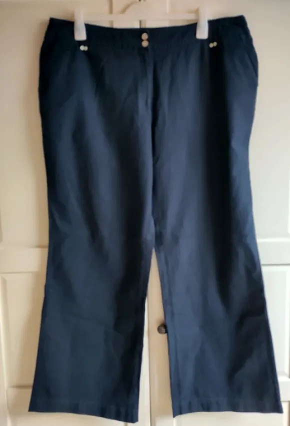 M&S Mode Leinenhosen dunkelblau Gr. 50